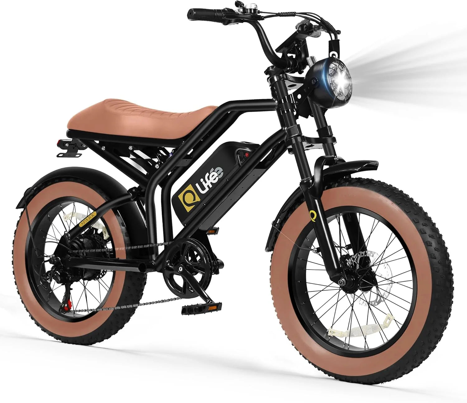 Qlife Electric Bike for Adults/Teens Spark-1500W Peak Motor 20" Fat Tires 28MPH(Unlock to 35MPH) Dirt Bike