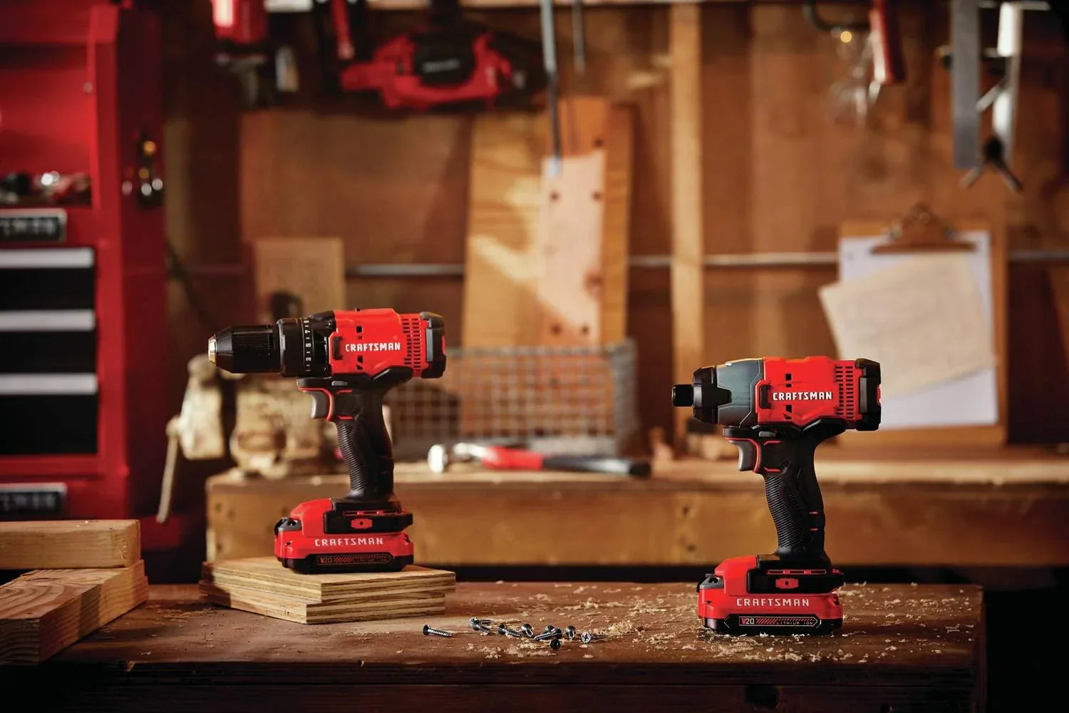 V20 MAX Cordless Drill and Impact Driver Power Tool Combo Kit with 2 Batteries and Charger