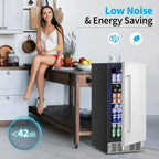 Beverage Refrigerator Cooler 126 Can Mini Fridge Glass Door for Drinks Soda Beer Wine Refrigerator