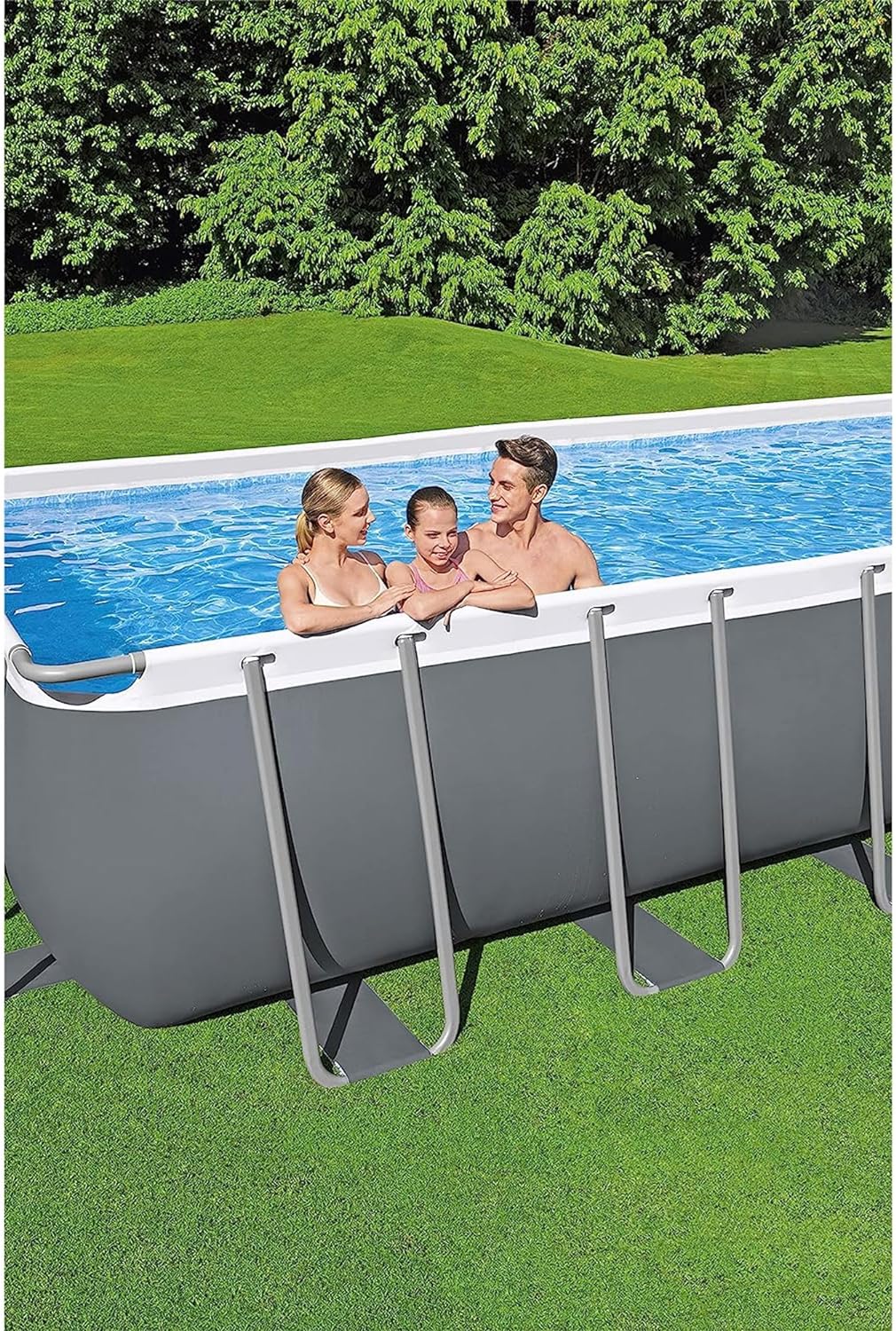 Power Steel 14' x 8'2" x 39.5" Oval Above Ground Pool Set Includes 530gal Filter Pump Ladder