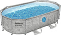 Power Steel 14' x 8'2" x 39.5" Oval Above Ground Pool Set | Includes 530gal Filter Pump, Ladder, ChemConnect Dispener