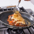 HexClad 6 Piece Hybrid Stainless Steel Cookware Pan Set 8 inch, 10 inch, 12 inch with Glass Lids, Size: One size, Black