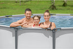 Steel Pro MAX 14 Foot x 48 Inch Round Metal Frame Above Ground Outdoor Swimming Pool Set