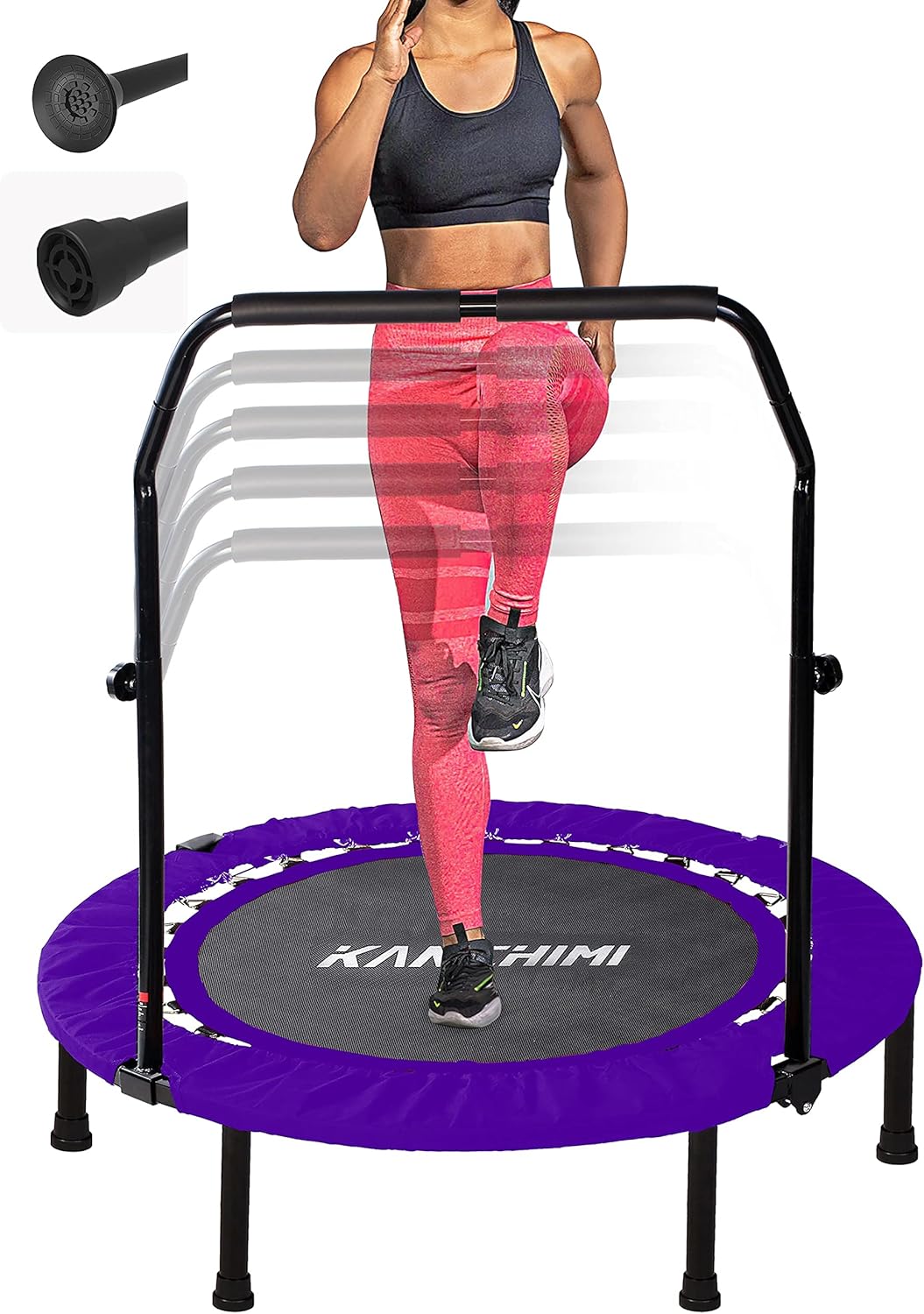 Kanchimi 40" 48" Folding Mini Fitness Indoor Exercise Workout Rebounder Trampoline