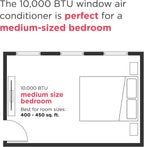 Frigidaire 5,000 BTU Window Air Conditioner with Remote Control, Cools Up to 150 Sq. Ft., Quiet Operation, Eco Mode, 3 Fan Speeds, Auto Restart, White
