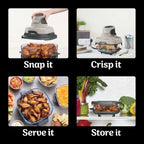 Ninja Crispi 4 in 1 Portable Glass Air Fryer Cooking System 4QT 6 Cup TempWare Glass Containers