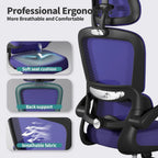 Office Chair Ergonomic Desk Chair, 330 lbs Home Mesh Desk Chair with Wheels, Comfortable Gaming Chair, High Back Office Chair