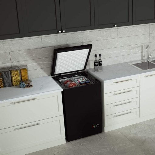 Northair Chest Freezer �C 3.5 Cu Ft with 2 Removable Baskets �C Reach In Freezer Chest �C Quiet Compact Freezer �C 7 Temperature Settings �C Black