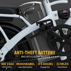 Ebikes for Adults, 400W Motor 22MPH Max Speed, 14?? Tire, 48V 15AH Removable Battery for Electric Bike, Multi-Shock Absorption, City Commuter, Foldable Adult Electric Bicycles