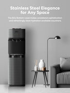 Self Cleaning Bottom Loading Water Cooler Water Dispenser  ?Black Stainless Steel - 3 Temperature Settings - Hot, Room & Cold Water