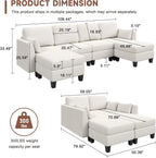 Modular Sectional Sofa, Convertible U Shaped Sofa Couch with High Density Memory Foam, 6 Seat Comfy Modular Sofa Couch for Living Room, Modern U Shaped Sectional Sofa, Dimgrey