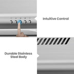 Comfee 30" Under Cabinet Ducted/Ductless Convertible Slim Vent Durable Stainless Steel Kitchen Reusable Filter