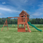 Backyard Discovery Atlantis Cedar Wood Swing Set with Clubhouse and Slide