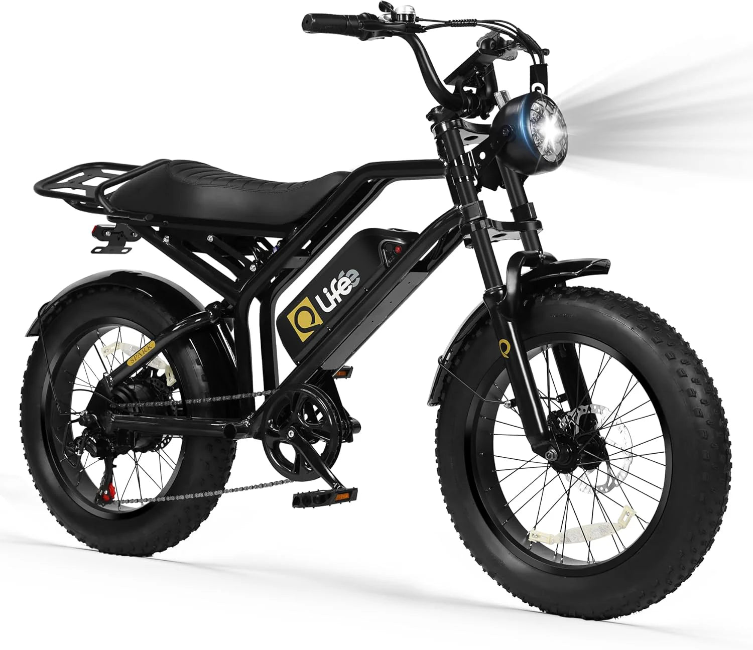 Qlife Electric Bike for Adults/Teens Spark-1500W Peak Motor 20" Fat Tires 28MPH(Unlock to 35MPH) Dirt Bike