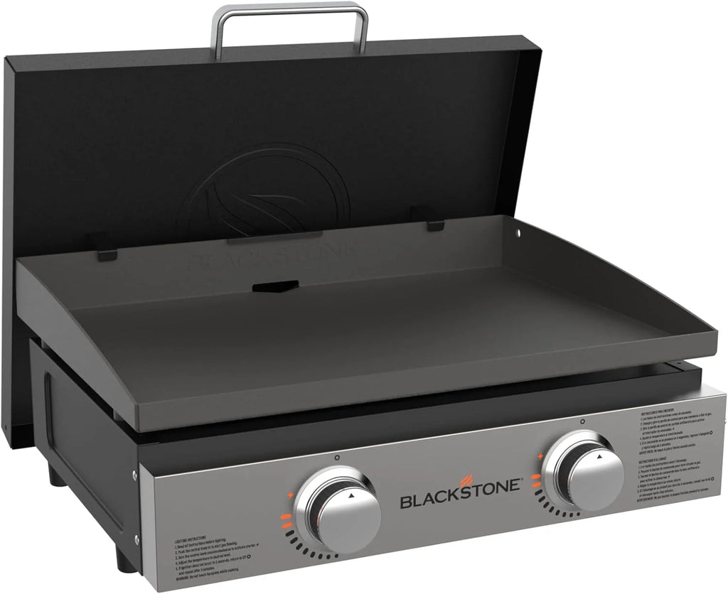 Blackstone 1666 22?? Tabletop Griddle with Stainless Steel Faceplate, Powder Coated Steel, Black