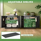 Aobabo 73''H Metal Garage Storage Cabinet with Wheels,Steel Cabinets with 2 Doors and 4 Adjustable Shelves for Home Office,Required Assembly,Black