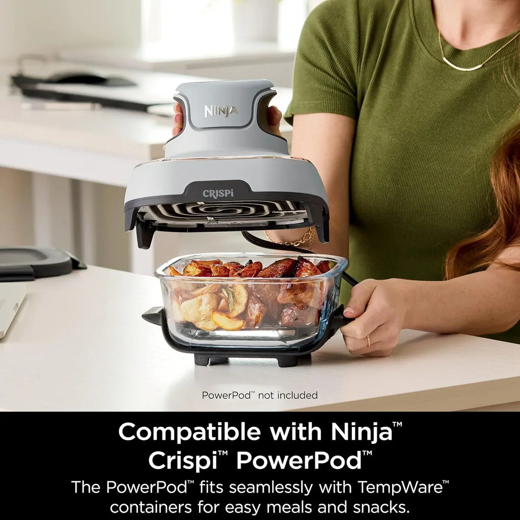 Ninja Crispi 4 in 1 Portable Glass Air Fryer Cooking System 4QT 6 Cup TempWare Glass Containers