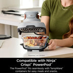 Ninja Crispi 4 in 1 Portable Glass Air Fryer Cooking System 4QT 6 Cup TempWare Glass Containers
