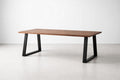Solid Wood Dining Table with Steel Legs 200cm x 90cm x 75cm Brown/Black