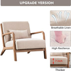 Bonzy Home Mid Century Modern Accent Chair with Solid Wood Frame