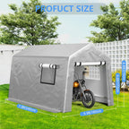 6x8 ft Heavy Duty Carport Tent Portable Garage Removable Side Walls Four Seasons Tarpaulin