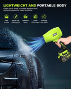 Leaf Blower Cordless with Battery and Charger, 500,000 RPM, Extended Nozzle, Lightweight Handheld Design, Turbo Jet Blower for Patio Cleaning