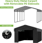 10'x15' Heavy Duty Metal Carport Outdoor Garage Car Shelter Shade with Heavier Frame