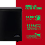 Chest Freezer 5.0Cubic Feet Deep Freezer Freestanding Freezers Removable Stainless Steel Basket