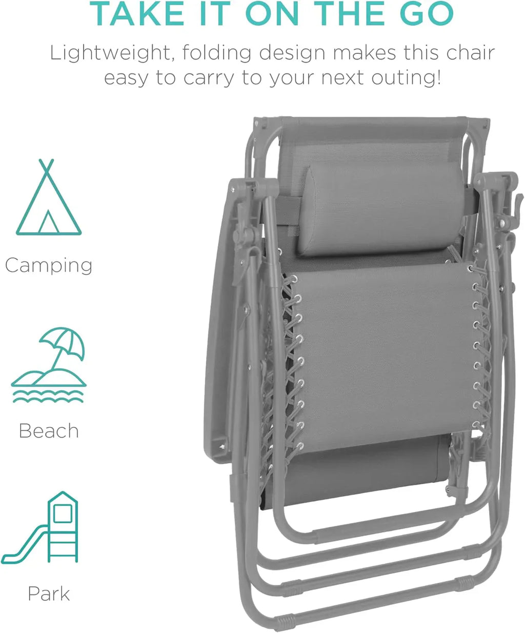 Best Choice Products Folding Zero Gravity Recliner Patio Lounge Chair Adjustable Canopy Shade