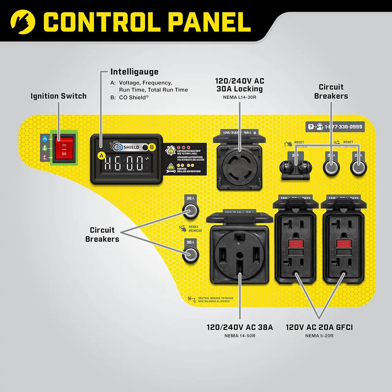 9000W Wireless Start Generator with CO Shield®