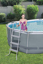 Power Steel 14' x 8'2" x 39.5" Oval Above Ground Pool Set Includes 530gal Filter Pump Ladder