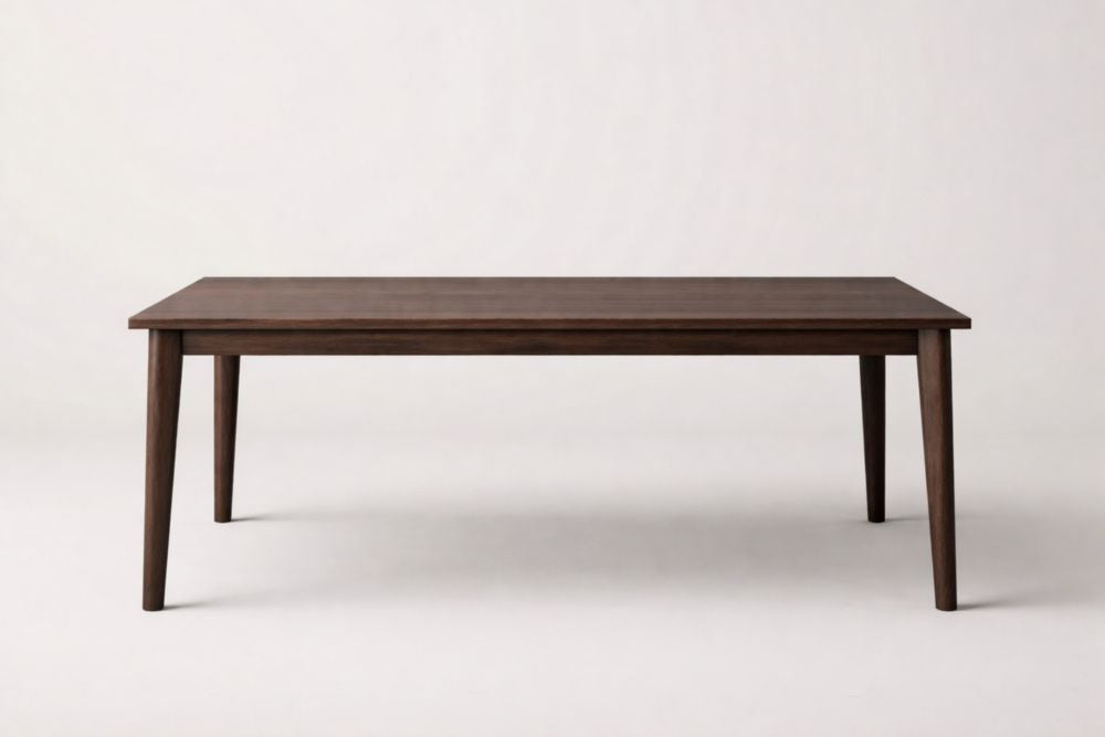 Wood Rectangular Dining Table Solid Wood Dark Brown 150cm x 90cm x 75cm