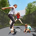 Trampoline 8FT 10FT 12FT 14FT 16FT, Recreational Trampolines with Enclosure Net and Ladder, Outdoor Anti-Rust Trampolines for Kids and Adults, ASTM Approved