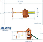 Backyard Discovery Atlantis Cedar Wood Swing Set with Clubhouse and Slide