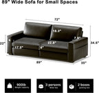 Hanherry 89" Sofa for Living Room, Modern Comfy Sofa with Medium Firm Seat Cushion, Removable Cover,Wide Armrest,USB/Type-C Port,Chenille Fabric Couches for Small Space,Apartment