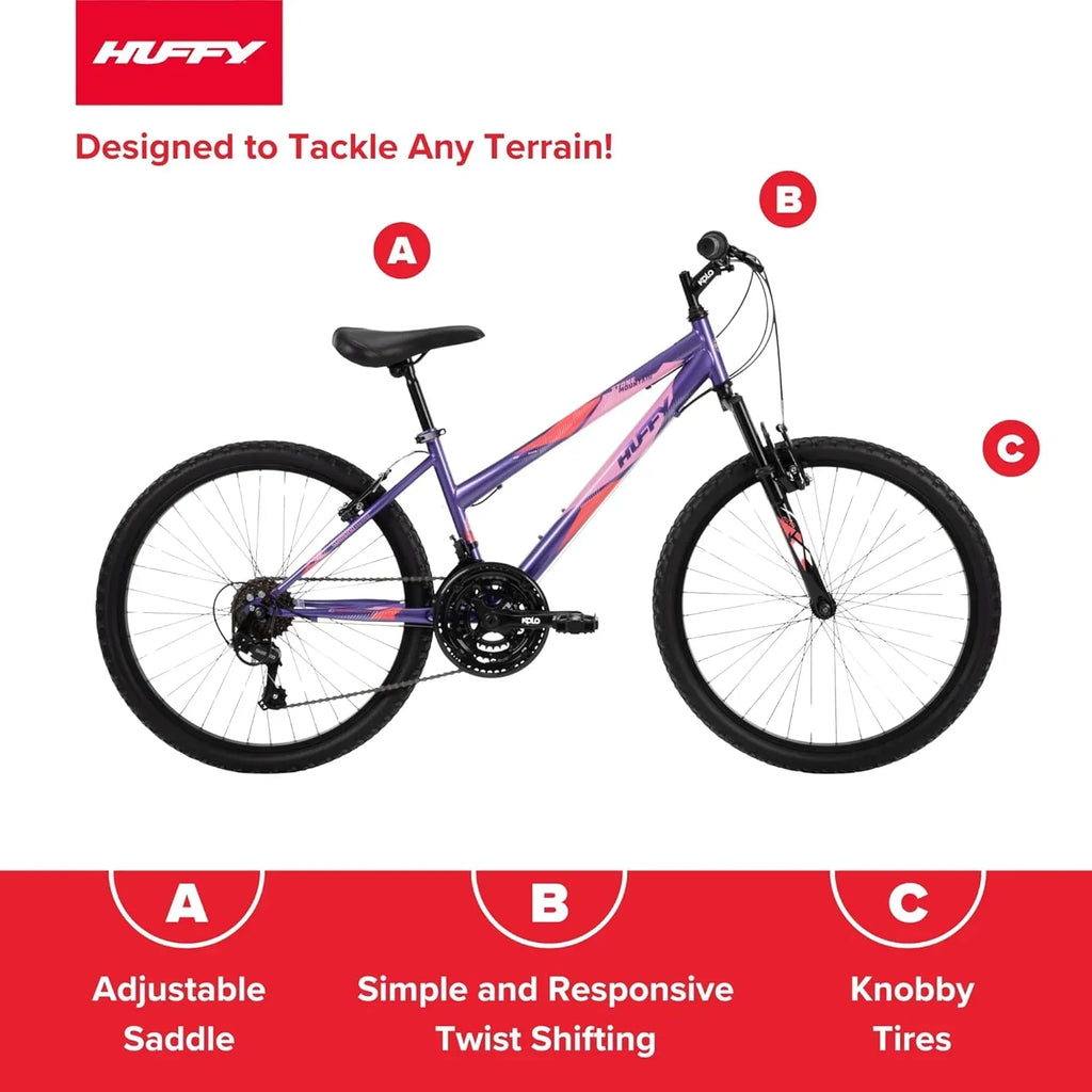 Huffy Stone Mountain Hardtail Mountain Bike for Boys/Girls/Men/Women 20"/24"/26" Sizes