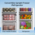 BANGSON Upright Freezer 7.0 Cu.ft Stand Up Freezer Convertible Upright Freezer/Refrigerator