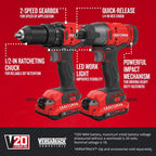 V20 MAX Cordless Drill and Impact Driver, Power Tool Combo Kit with 2 Batteries and Charger (CMCK200C2AM)
