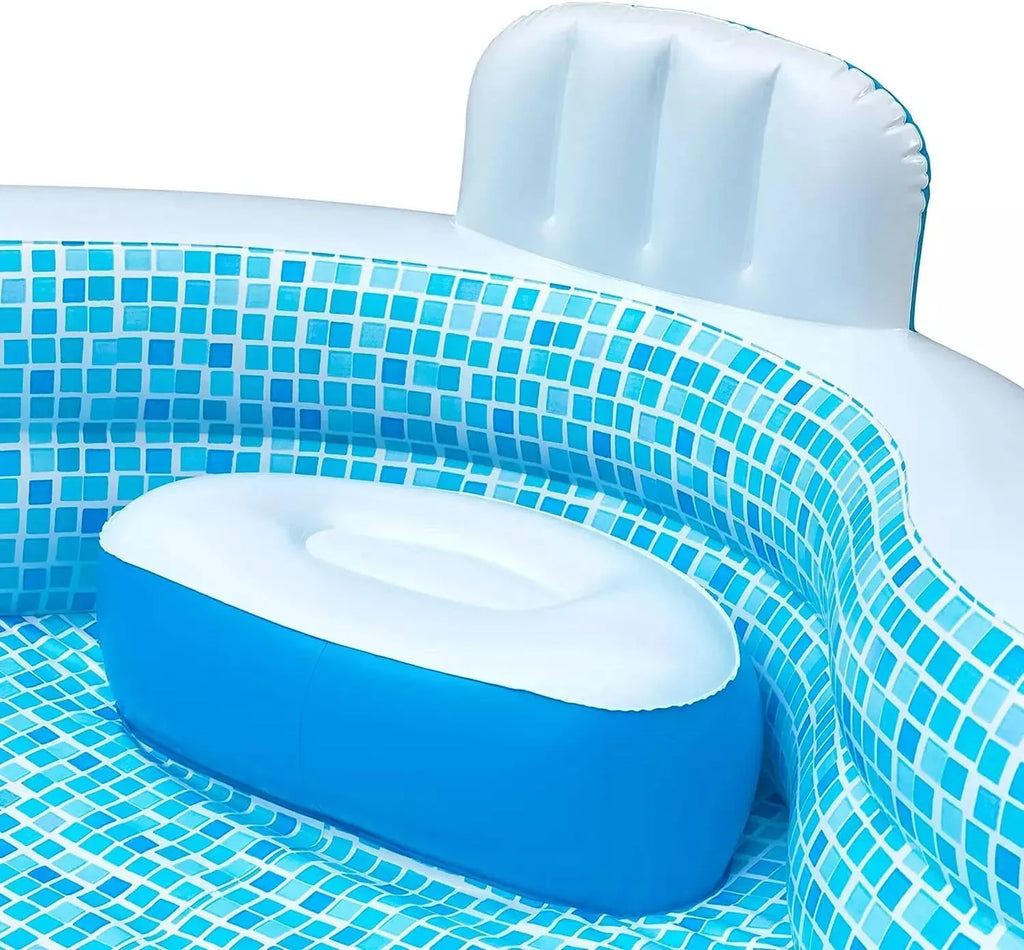 Member's Mark Elegant Family Pool 10 Feet Long 2 Inflatable Seats with Backrests