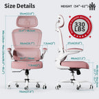 Office Chair Ergonomic Desk Chair, 330 lbs Home Mesh Desk Chair with Wheels, Comfortable Gaming Chair, High Back Office Chair
