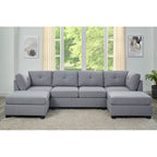Chenault 92&prime;&prime; Wide Reversible Modular Sofa &amp; Chaise With Ottoman
