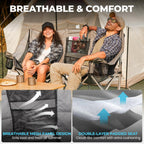 Double Camping Chair with Cooler 3-Person Folding Extra Large Camping Chair with 1000-Pound Load Capacity