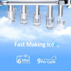 Nugget Ice Makers Countertop Pebble Ice Machine with Chewable Pellet Ice Self-Cleaning