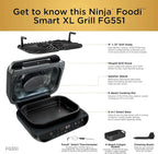 Ninja Foodi Smart XL 6-in-1 Indoor Grill with Air Fry Bake Roast Broil and Dehydrate