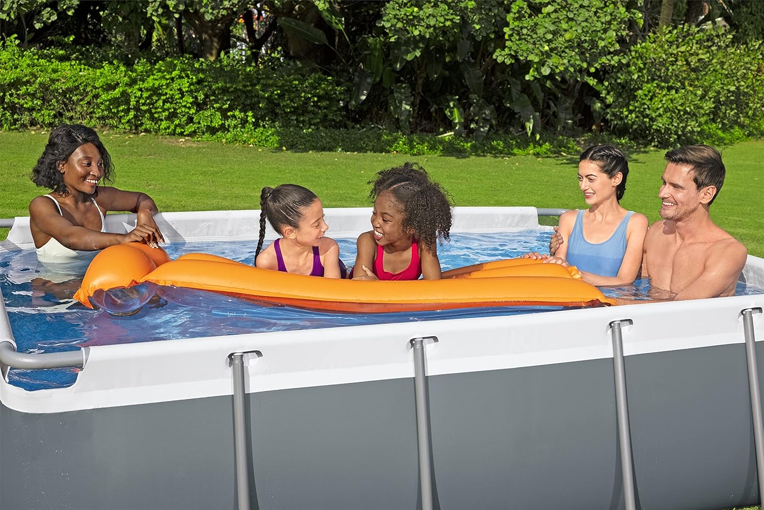 Power Steel 14' x 8'2" x 39.5" Oval Above Ground Pool Set | Includes 530gal Filter Pump, Ladder, ChemConnect Dispener