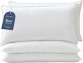Dreamaker King Size 4-Piece Pillow Set for All Sleeping Positions - Hypoallergenic Cotton with Striped Sateen Cover