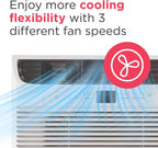 Frigidaire 5,000 BTU Window Air Conditioner with Remote Control, Cools Up to 150 Sq. Ft., Quiet Operation, Eco Mode, 3 Fan Speeds, Auto Restart, White