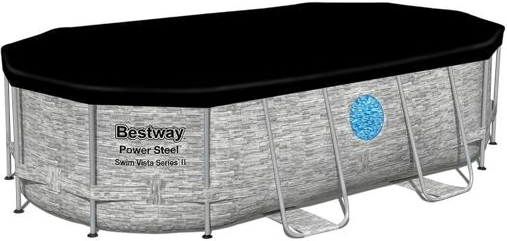 Power Steel Swim Vista Series II 14' x 8' 2" x 39.5" Above Ground Outdoor Swimming Pool Set