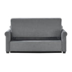 Serta Sabrina 73" Queen Rolled Arm Tufted Back Convertible Sleeper Sofa with Cushions (Dark Gray)