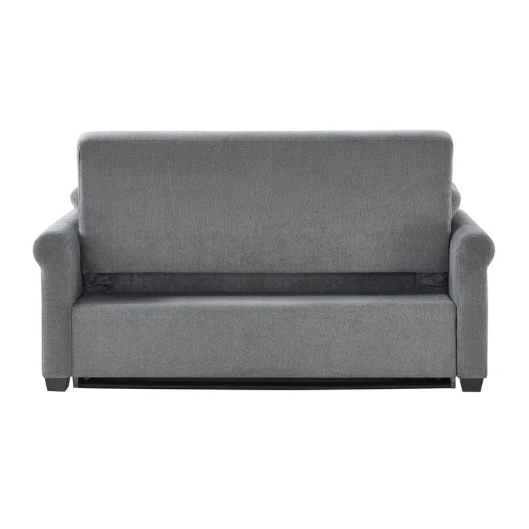 Serta Sabrina 73" Queen Rolled Arm Tufted Back Convertible Sleeper Sofa with Cushions (Dark Gray)